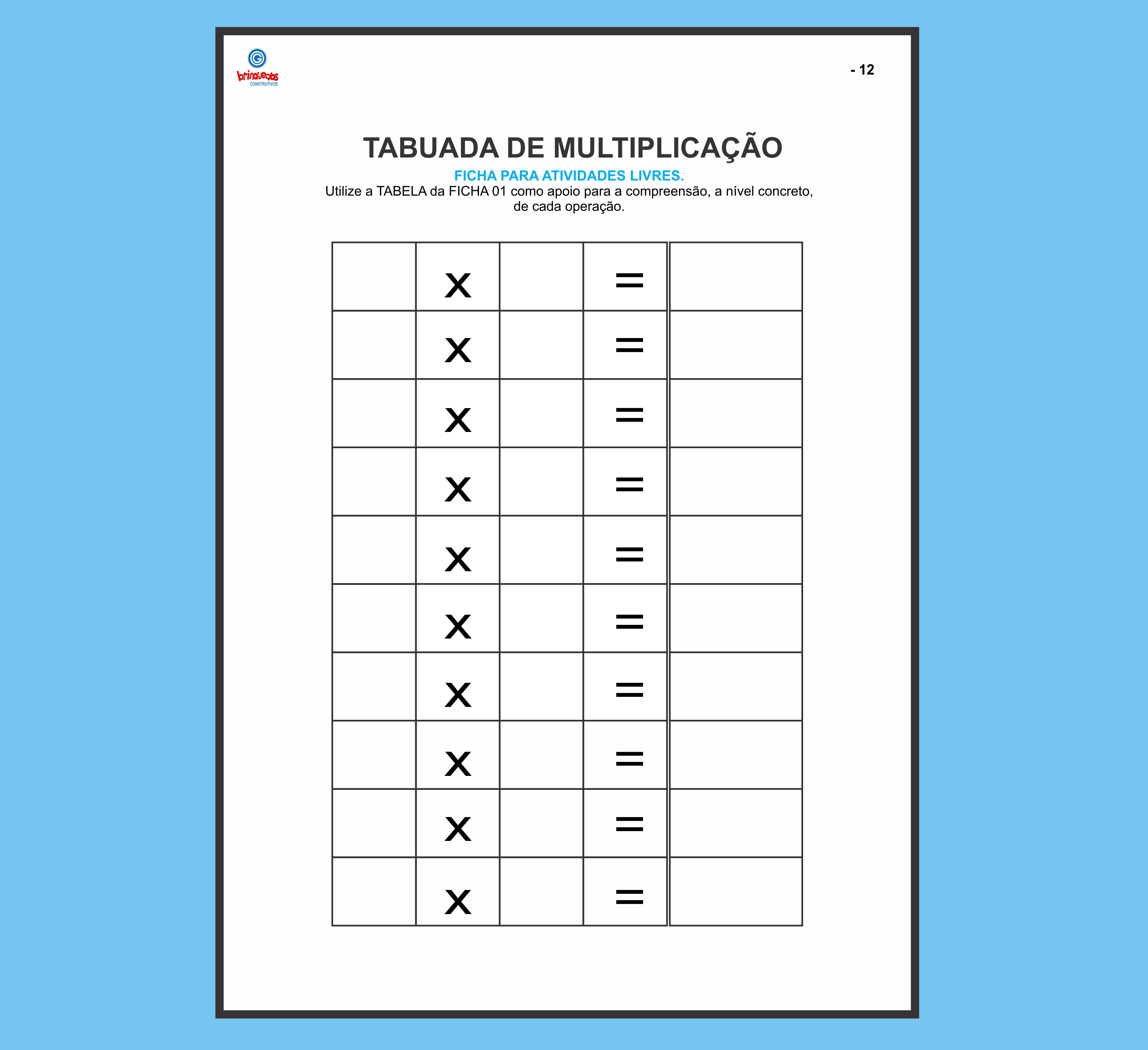 Tabuada da Multiplicação – Tabelas